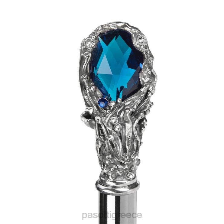 ομπρέλα | PASOTTI 478 6768-1 w68blu - μαύρη ομπρέλα με πολυτελή μπλε πολύτιμη λαβή 2N6B850 άνδρες